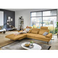 ECKSOFA Beldomo Premium in Echtleder Gelb  180/310 cm  - Gelb/Schwarz, Design, Leder/Metall (180/310cm) - Dieter Knoll