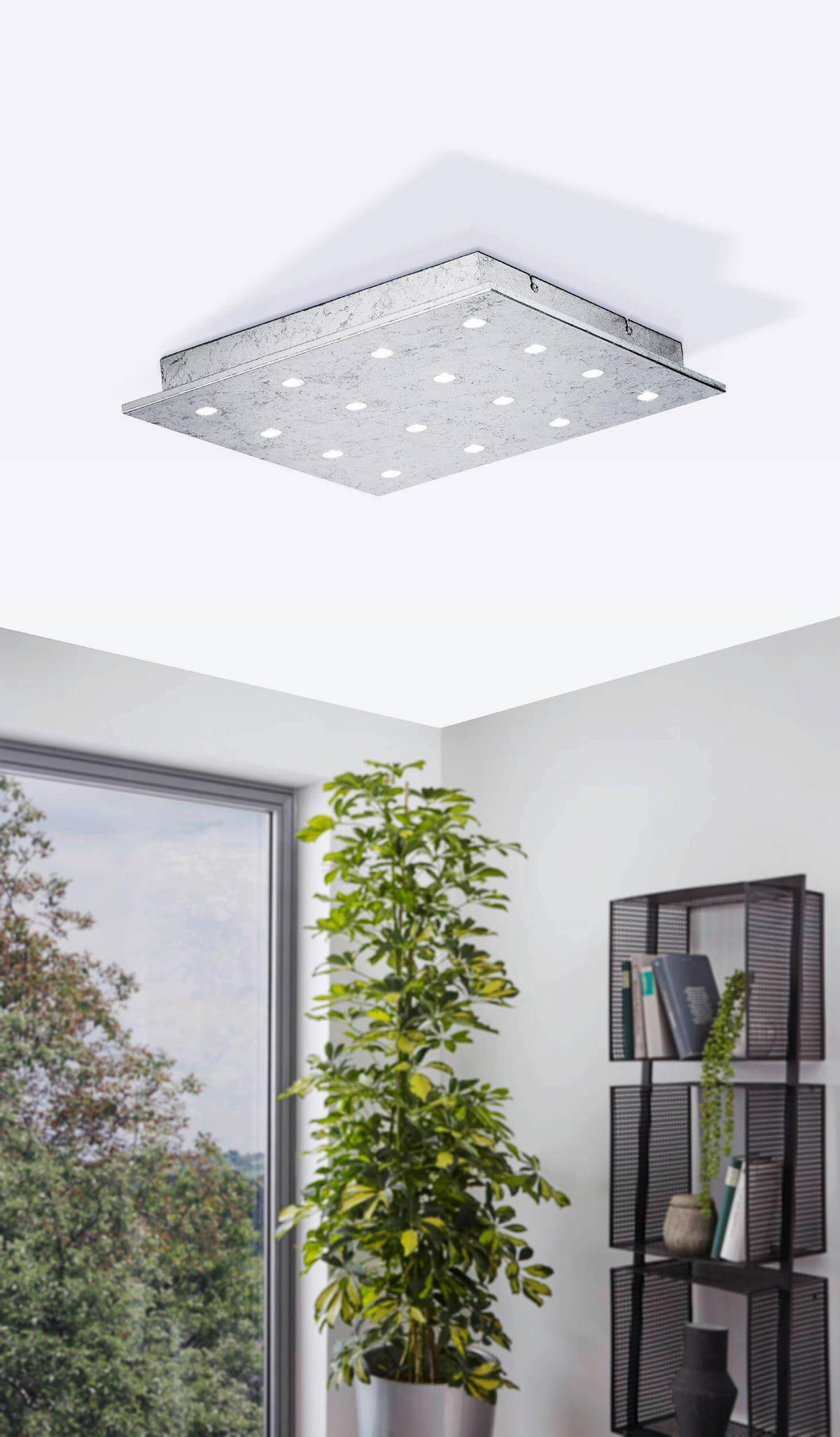 LED-DECKENLEUCHTE 37/37/5 cm   - Silberfarben, KONVENTIONELL, Metall (37/37/5cm) - Eglo