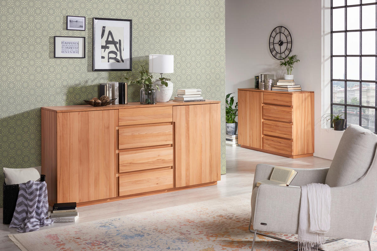 KOMMODE  in 120/89,2/41 cm  - Buchefarben, KONVENTIONELL, Holz/Holzwerkstoff (120/89,2/41cm) - Linea Natura