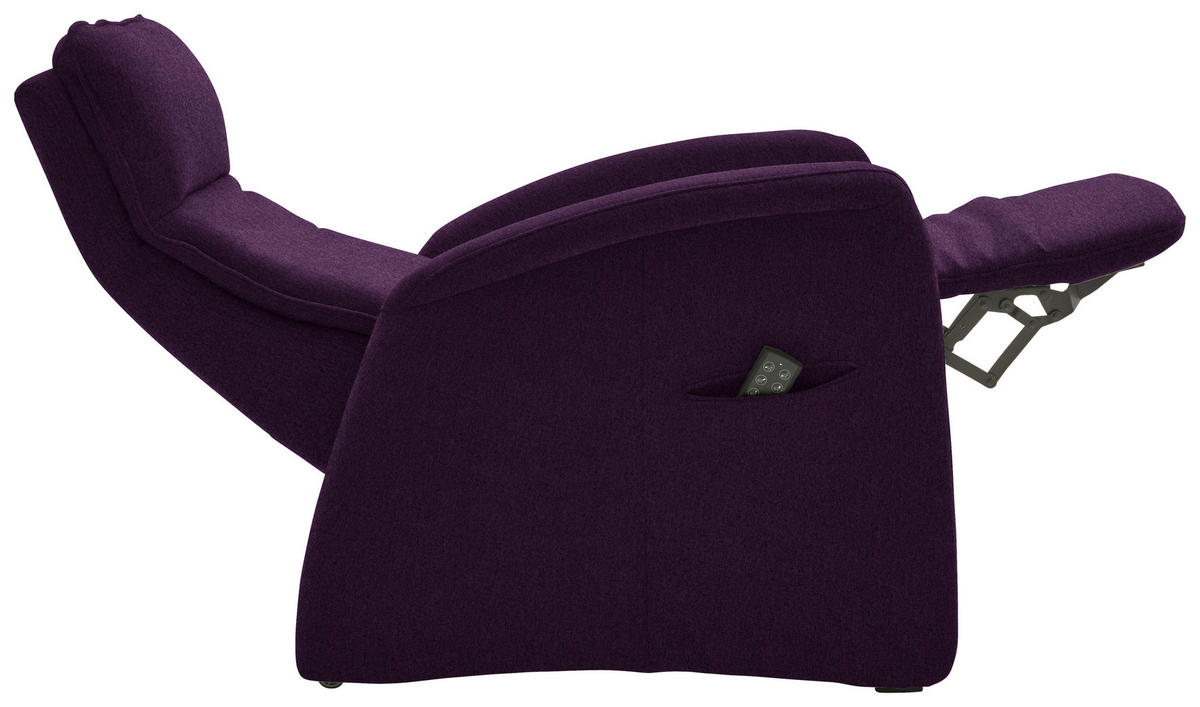 FERNSEHSESSEL in Chenille Violett  - Violett, Konventionell, Textil (79/114/87-176cm) - Valdera