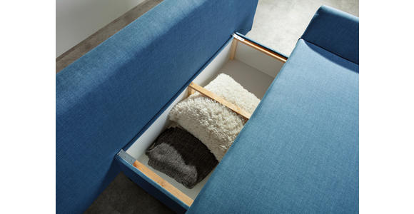 SCHLAFSOFA Flachgewebe Blau - Chromfarben/Blau, Design, Kunststoff/Textil (194/73/91cm) - Xora