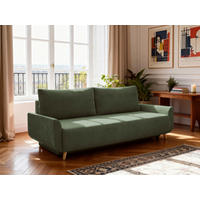 SCHLAFSOFA DUO Mikrofaser Grün  inkl. Rückenkissen, Bettkasten, Schlaffunktion, Rücken echt  - Naturfarben/Grün, Design, Textil (218/90/110cm) - P & B