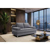 SCHLAFSOFA  mit Schlafen auf Sitzhöhe Webstoff Grau  - Chromfarben/Schwarz, Design, Kunststoff/Textil (200/92/90cm) - P & B