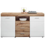 KOMMODE Lyon  in 160/87/44 cm  - Eichefarben/Silberfarben, Design, Holzwerkstoff/Kunststoff (160/87/44cm) - Xora
