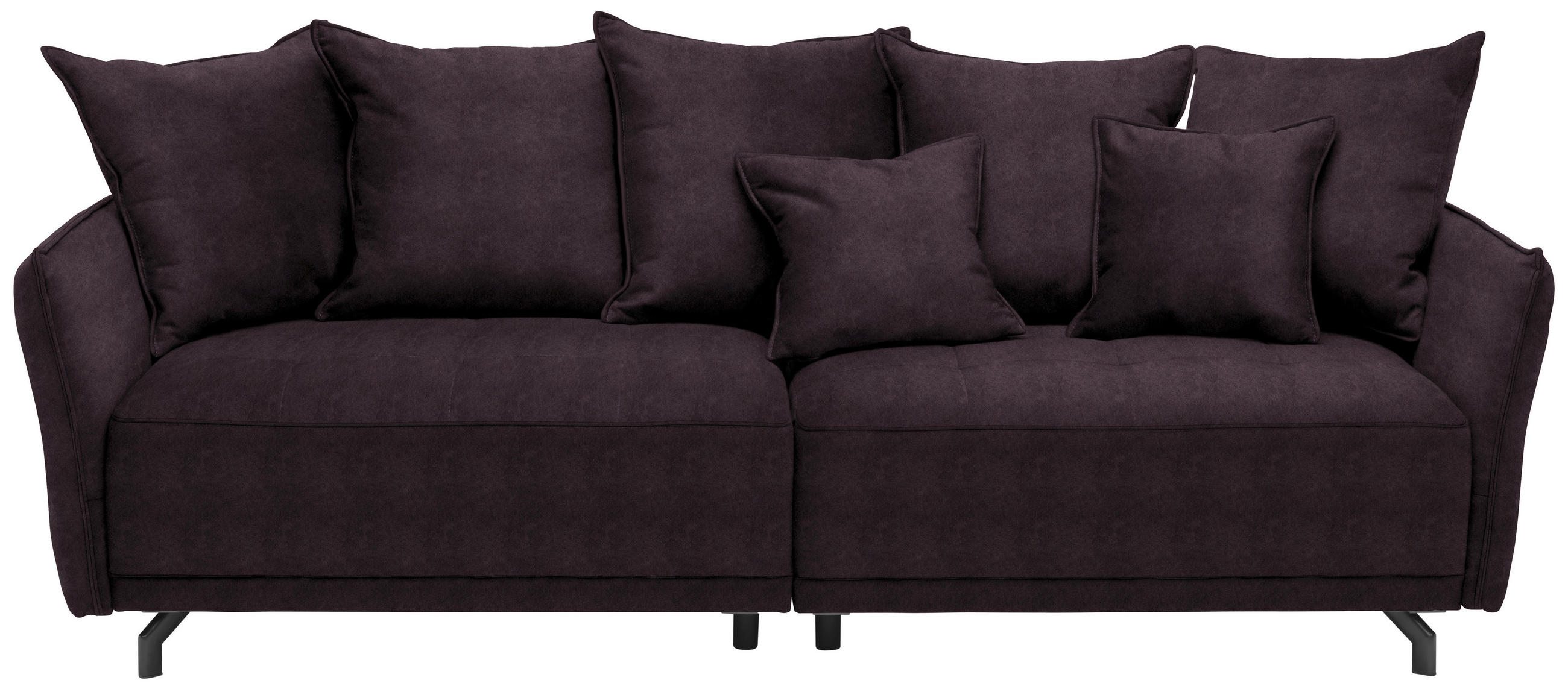 BIGSOFA in Velours Lila  - Lila/Schwarz, Design, Textil/Metall (226/91/103cm) - Carryhome