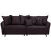 BIGSOFA in Velours Lila  - Lila/Schwarz, Design, Textil/Metall (226/91/103cm) - Carryhome