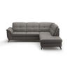ECKSOFA in Vliesstoff Kombination Echtleder/Stoff Mokka  244/212 cm  - Schwarz/Mokka, MODERN, Leder/Textil (244/212cm) - Sit & More