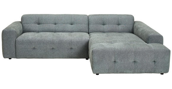 ECKSOFA Pastellgrün Flachgewebe  - Pastellgrün/Schwarz, KONVENTIONELL, Kunststoff/Textil (292/189cm) - Carryhome