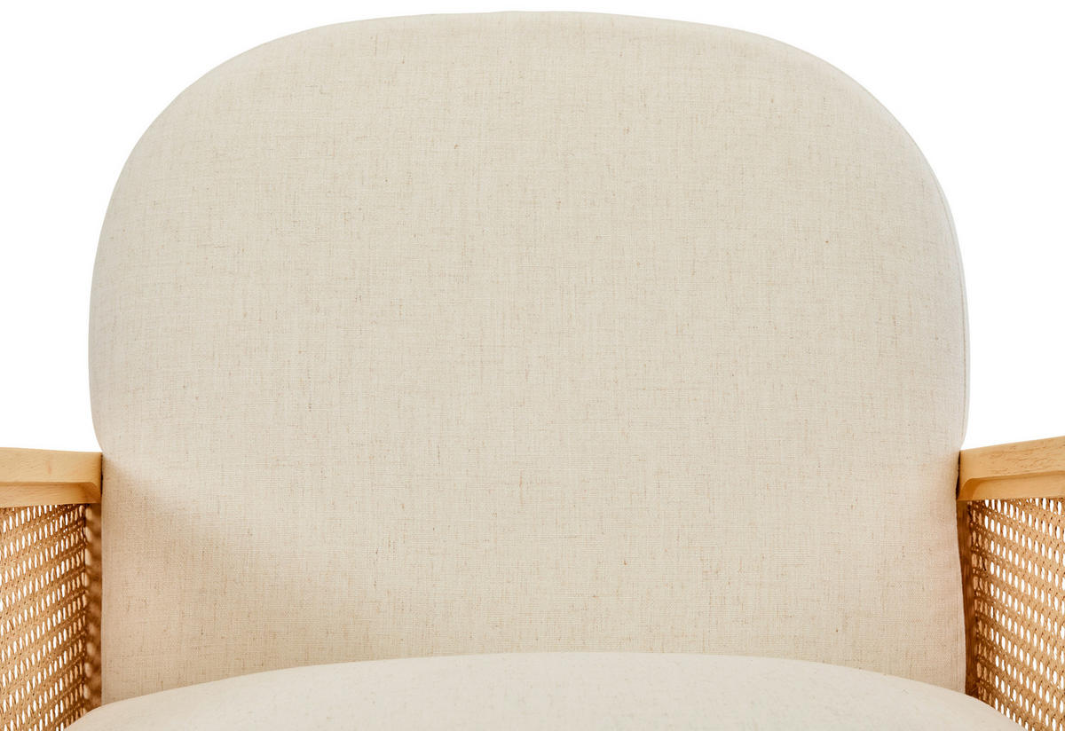 KŘESLO, textil, krémová - krémová/přírodní barvy, Trend, dřevo/textil (65/81/74cm) - MID.YOU