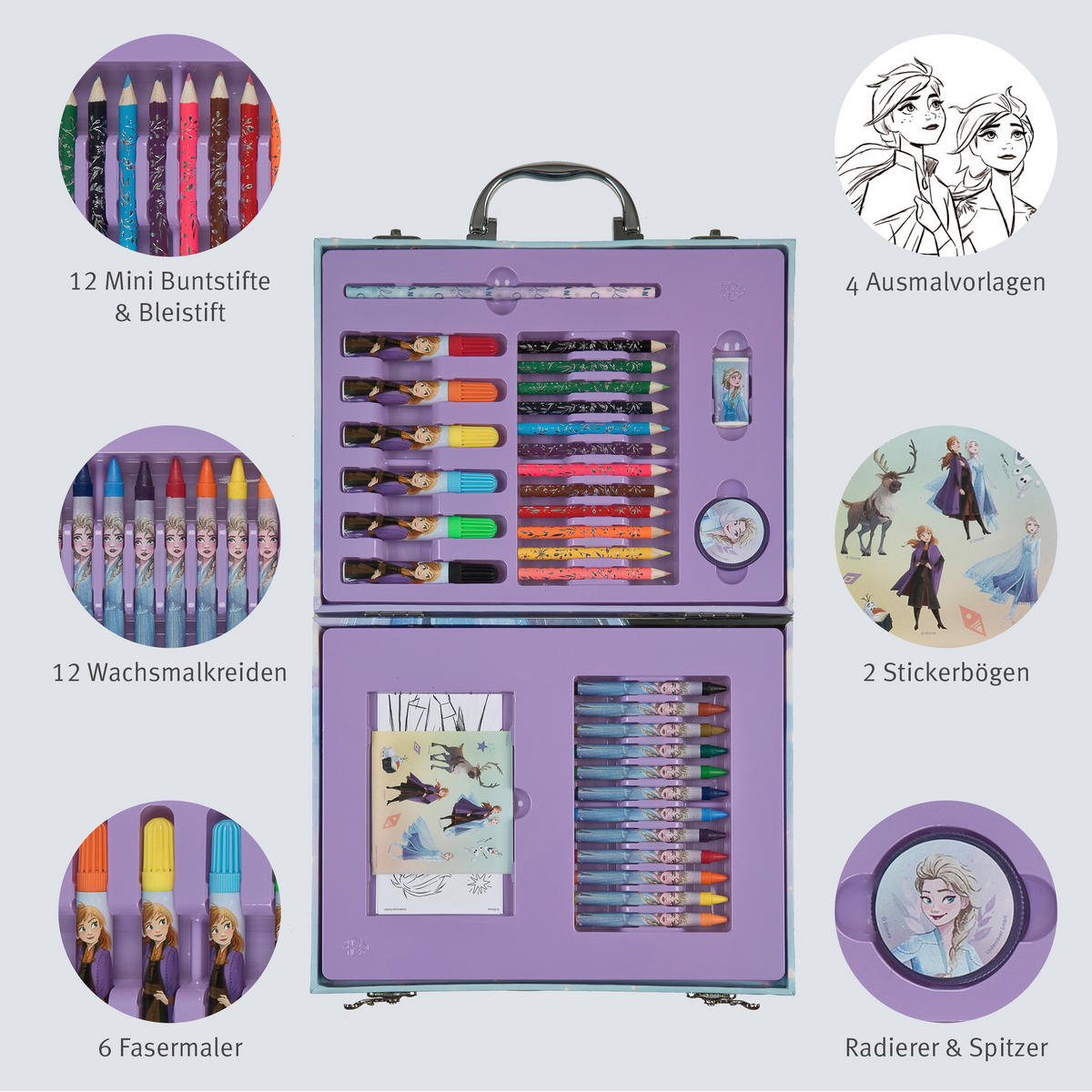 MALSET - Hellrosa/Lila, Basics, Karton/Kunststoff (27/22/4,0cm) - Disney