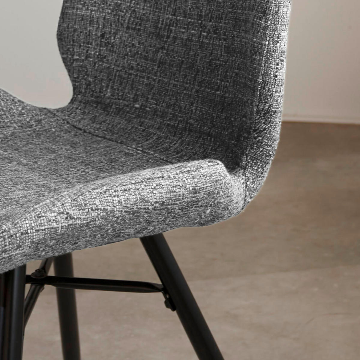 SADA STOLIČIEK 4 kus - čierna/sivá, Modern, kov/textil (47/82/55cm) - MID.YOU