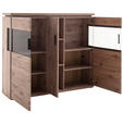 HIGHBOARD Eiche dunkel 150/124/38 cm - Eiche dunkel/Anthrazit, KONVENTIONELL, Glas/Holzwerkstoff (150/124/38cm) - Cantus