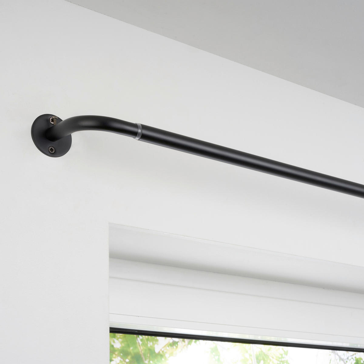 VORHANGSTANGENSET  120 cm  - Schwarz, Design, Metall (120cm)