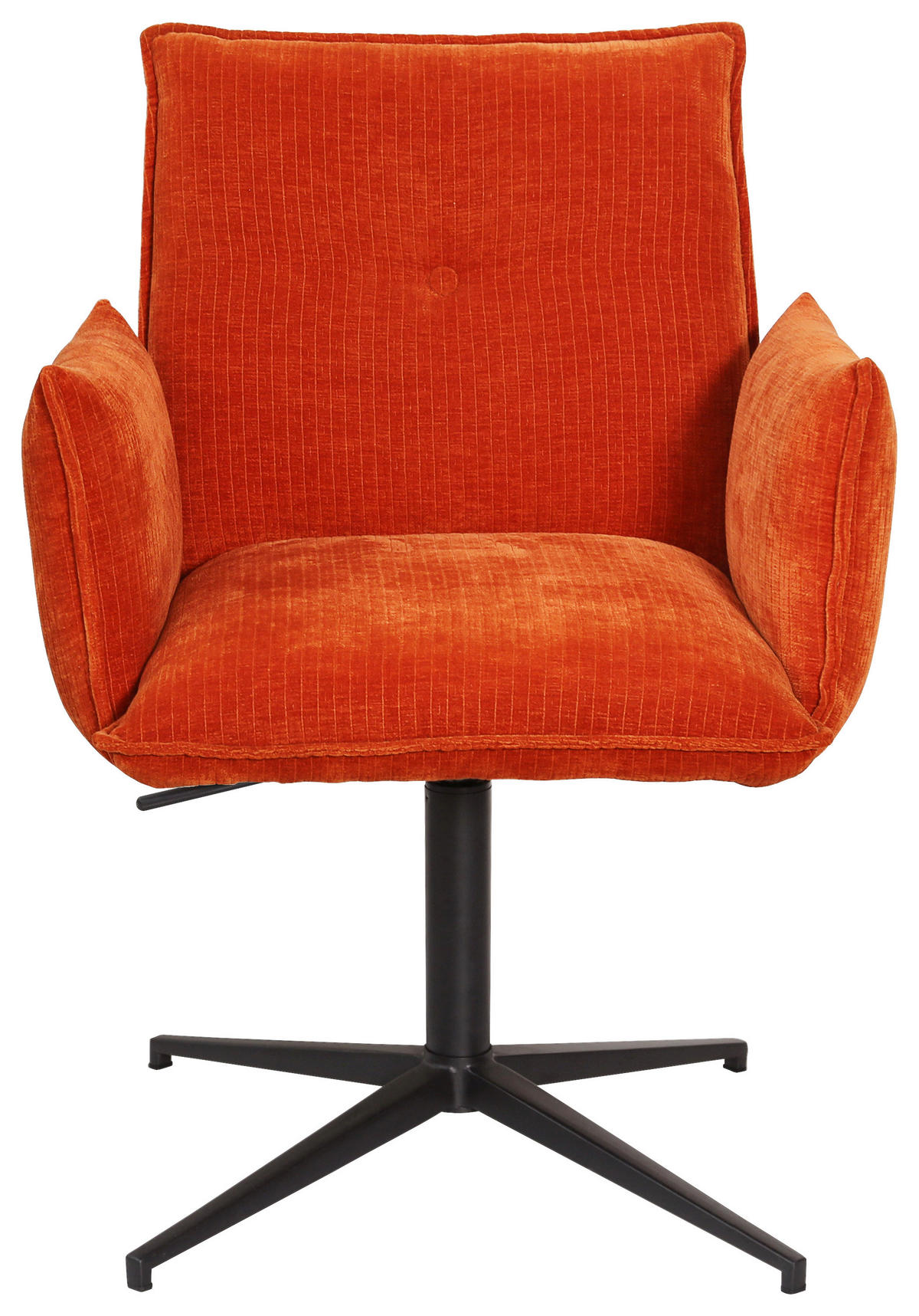 STOL MED ARMSTÖD järn sammet  - orange/svart, Design, metall/textil (63/63,5/86cm) - Novel