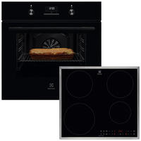 BACKOFENSET ELXB4K  - Edelstahlfarben/Schwarz, Basics, Glas/Metall (59,5/59,4/54,8cm) - Electrolux
