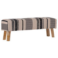 TABURETOVÁ LAVICE, textil, 140/47/33 cm - černá/přírodní barvy, Lifestyle, dřevo/textil (140/47/33cm) - Landscape