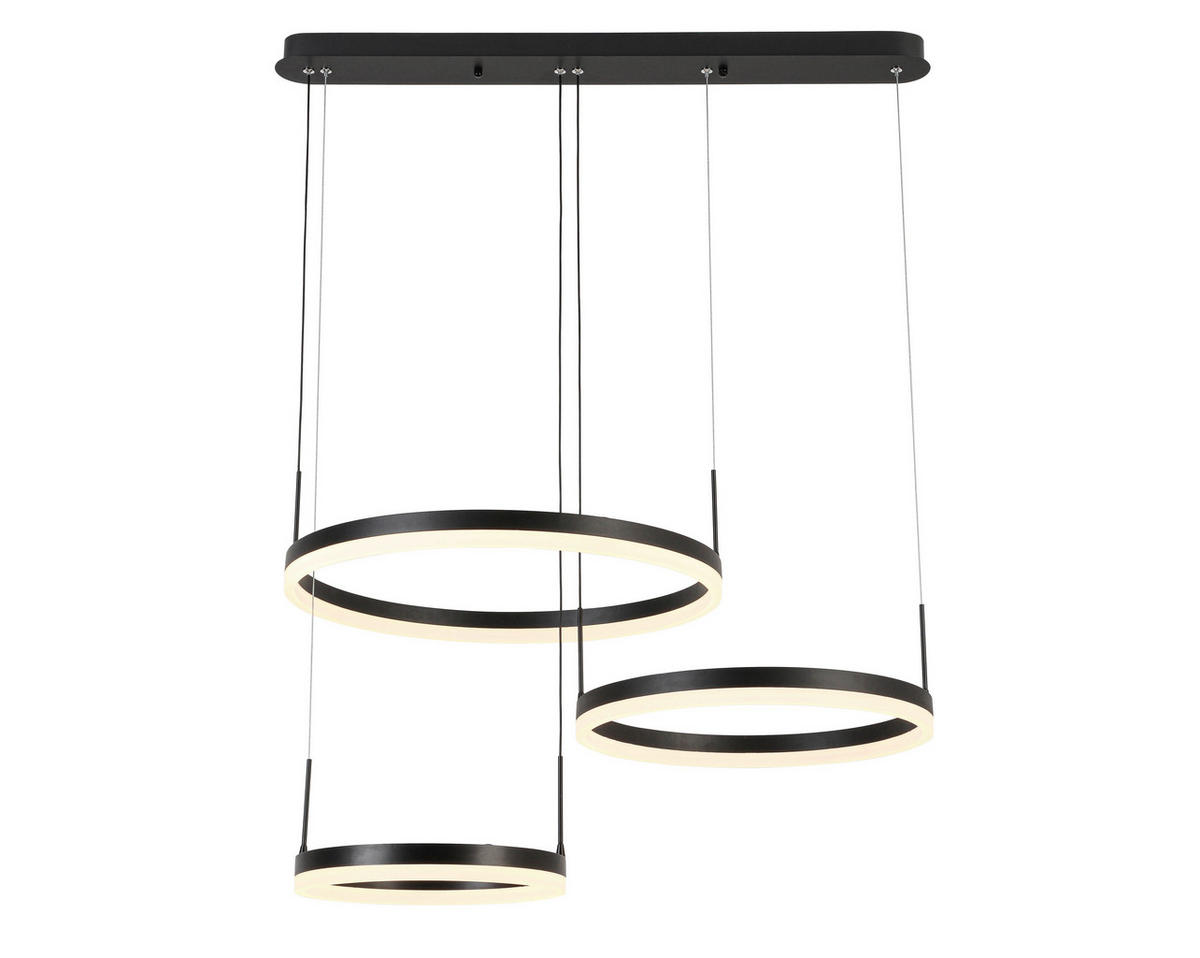 ZÁVESNÉ LED SVIETIDLO, 78/50/120 cm  - čierna, Trend, kov/plast (78/50/120cm) - Novel