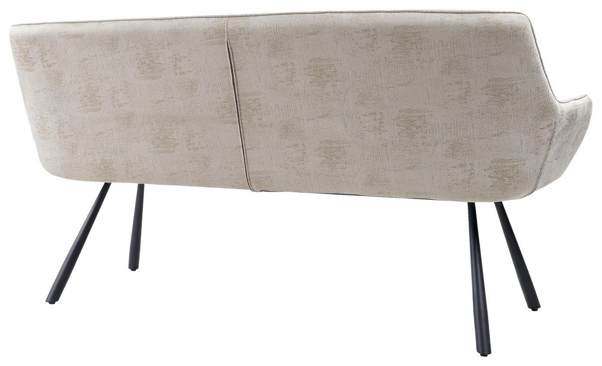 SITZBANK 177,5/87/64 cm Struktur Beige  - Beige/Schwarz, Design, Textil/Metall (177,5/87/64cm) - Hom`in