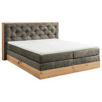 BOXSPRINGBETT 180/200 cm  in Braun, Grau, Naturfarben  - Braun/Naturfarben, KONVENTIONELL, Holzwerkstoff/Kunststoff (180/200cm) - Esposa