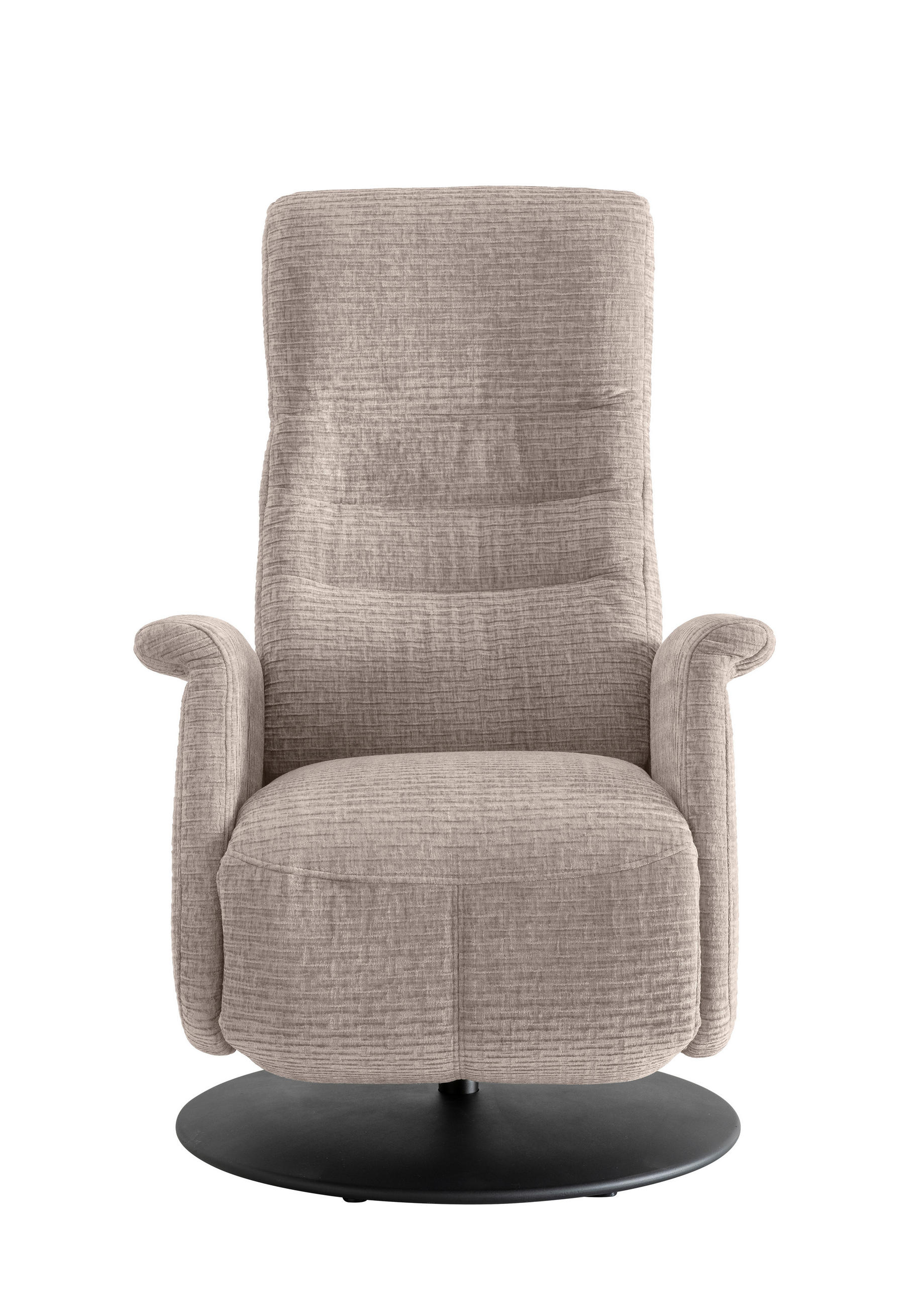 RELAXSESSEL Mikrofaser Relaxfunktion, Kopfteilverstellung, Fußteilverstellung, Rücken echt    - Beige/Schwarz, MODERN, Textil/Metall (72/118/85-165cm) - Livetastic