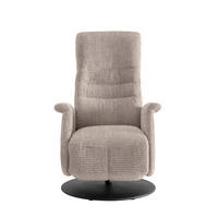 RELAXSESSEL Mikrofaser Kopfteilverstellung, Fußteilverstellung, Rücken echt, Relaxfunktion    - Beige/Schwarz, MODERN, Textil/Metall (72/118/85-165cm) - Livetastic