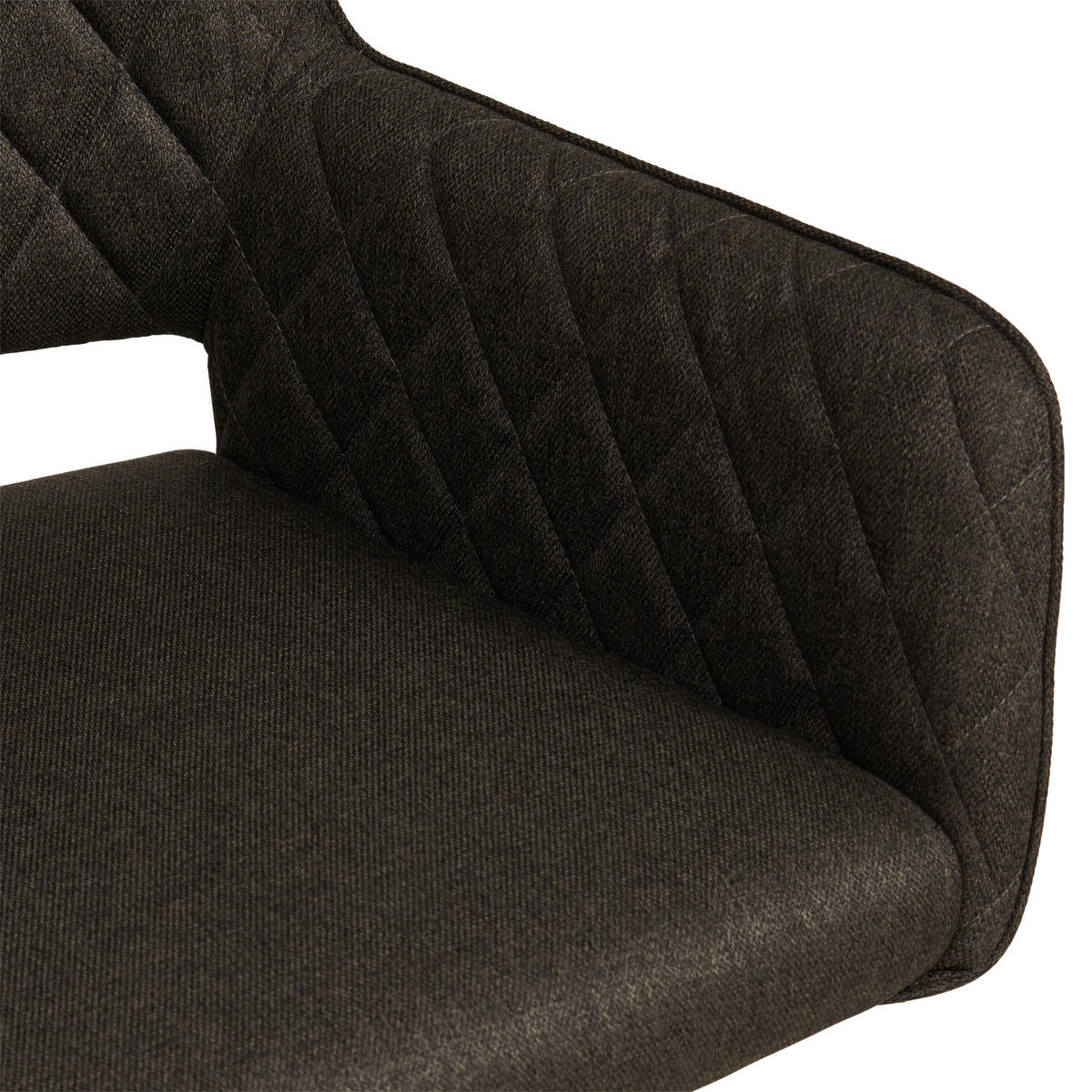 NASLANJAČ, les, kovina, tekstil črna, sivorjava  - črna/sivorjava, Konvencionalno, kovina/tekstil (57/85.5/60cm) - MID.YOU