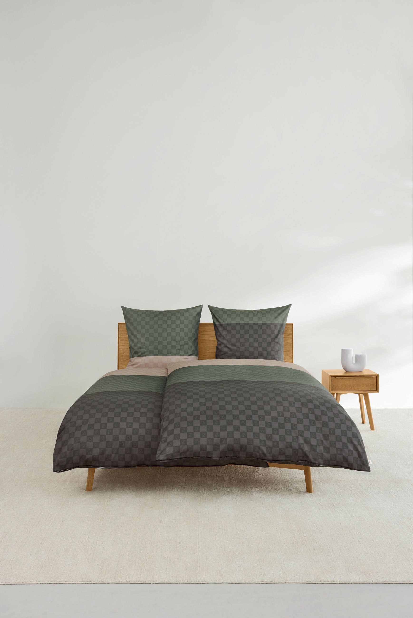 BETTWÄSCHE S. OLIVER SATIN Satin 140/200 cm  - Anthrazit/Olivgrün, KONVENTIONELL, Textil (140/200cm) - S. Oliver