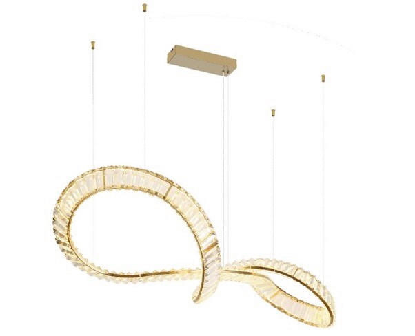 VISEČA LED-SVETILKA  NEIL //2700-6000 K/230 V/ - zlate barve/prozorno, Design, kovina/steklo (110/33/120cm) - Globo