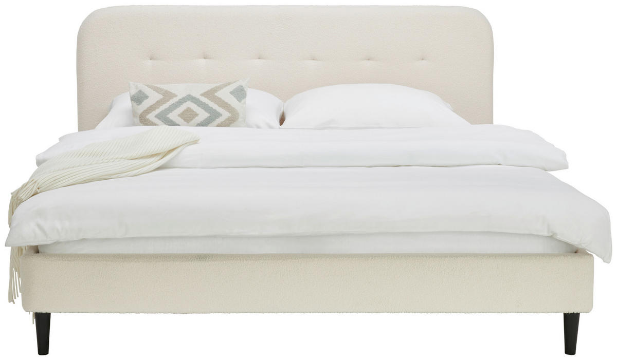 ČALÚNENÁ POSTEĽ, 180/200 cm, biela - čierna/biela, Modern, drevo/plast (180/200cm) - Livetastic