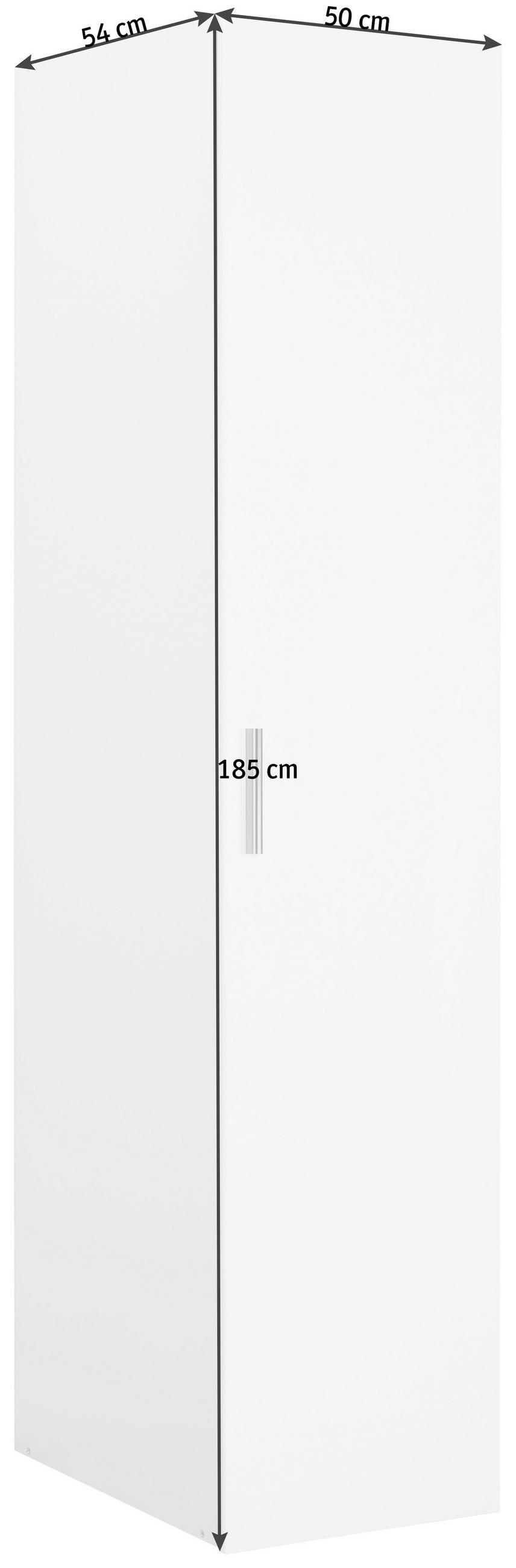 SKŘÍŇ NA ODĚV, bílá, 50/185/54 cm - bílá/barvy chromu, Design, kompozitní dřevo/plast (50/185/54cm) - Xora