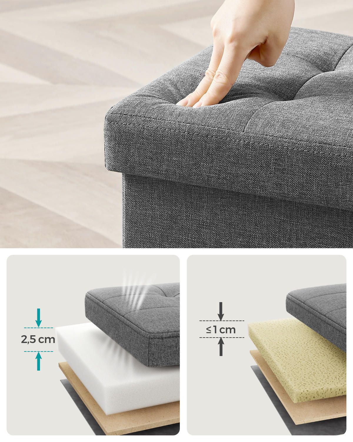 SITZBOX  - Grau, Basics, Textil (41/31/31cm)