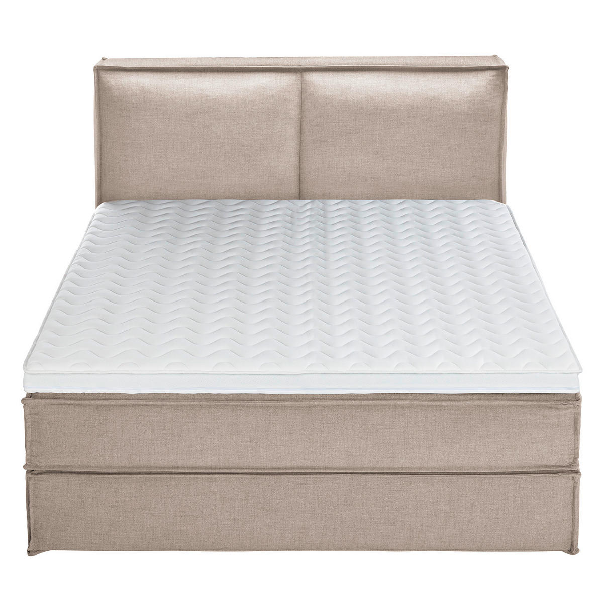 BOXSPRINGBETT 160/200 cm  in Beige  - Beige/Schwarz, Design, Textil (160/200cm) - home24