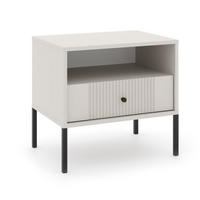 NACHTSCHRANK 54/39/50,5 cm  - Kaschmir/Schwarz, Design, Holzwerkstoff/Metall (54/39/50,5cm) - Boxxx