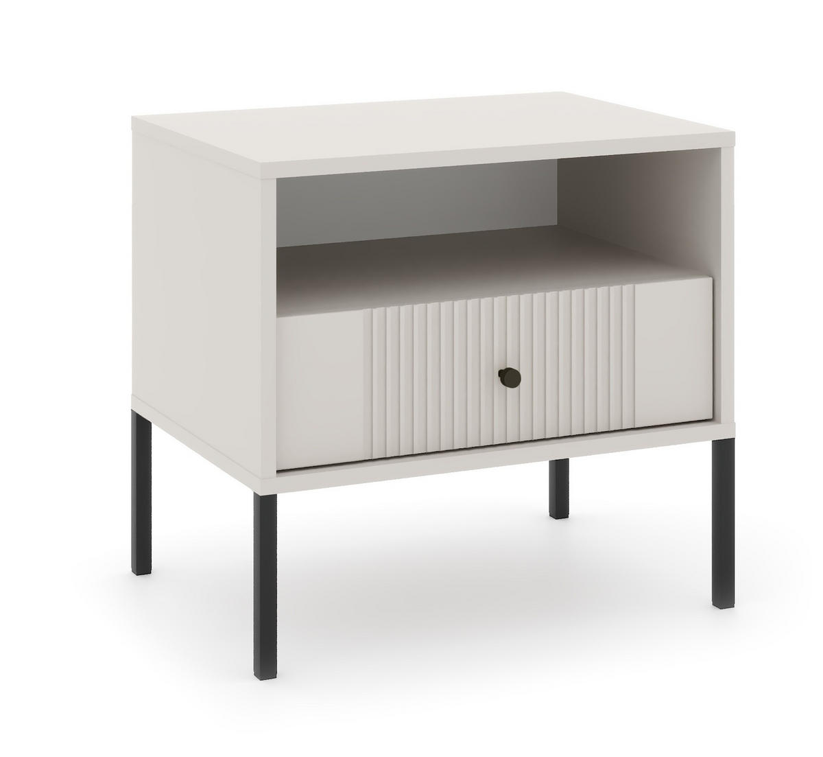 NACHTSCHRANK 54/39/50,5 cm  - Kaschmir/Schwarz, Design, Holzwerkstoff/Metall (54/39/50,5cm) - Boxxx