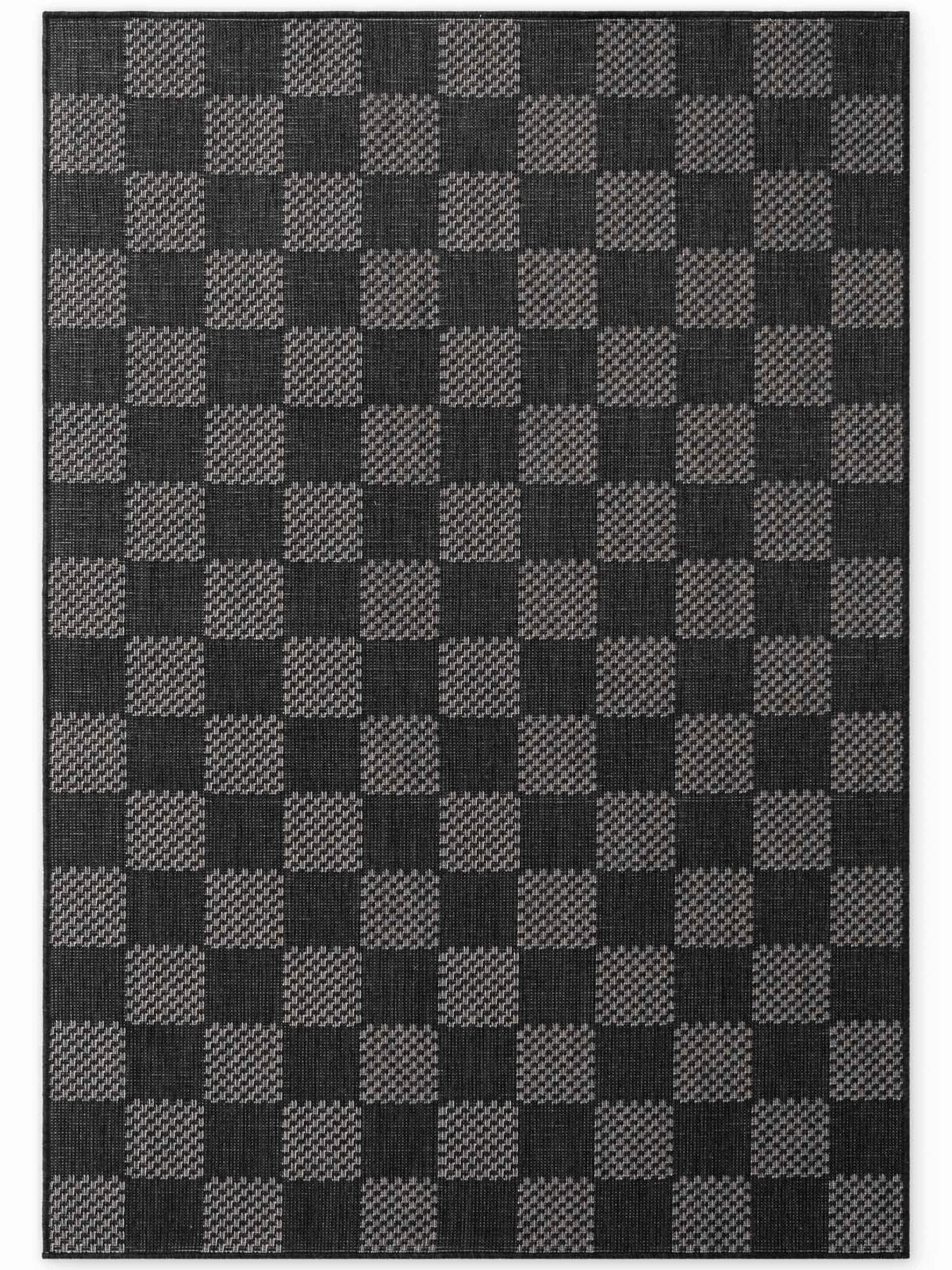 FLACHWEBETEPPICH 120/170 cm Haringey Schwarz, Weiß rechteckig  - Schwarz/Weiß, Basics, Kunststoff (120/170cm)