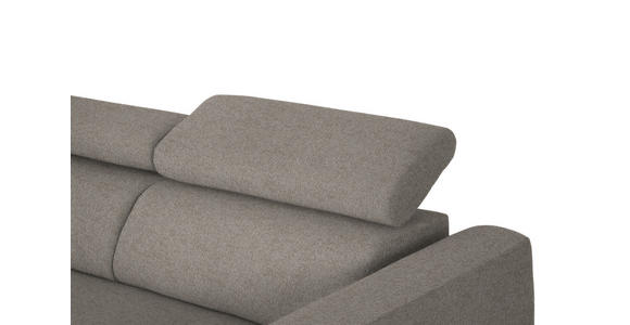 ECKSOFA in Webstoff Greige 205/280 cm - Greige/Schwarz, Design, Textil/Metall (205/280cm) - Xora