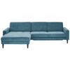 ECKSOFA in Cord Petrol  - Petrol/Schwarz, Modern, Textil/Metall (177/302cm) - Beldomo Style