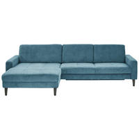 ECKSOFA in Cord Petrol  - Petrol/Schwarz, Modern, Textil/Metall (177/302cm) - Beldomo Style