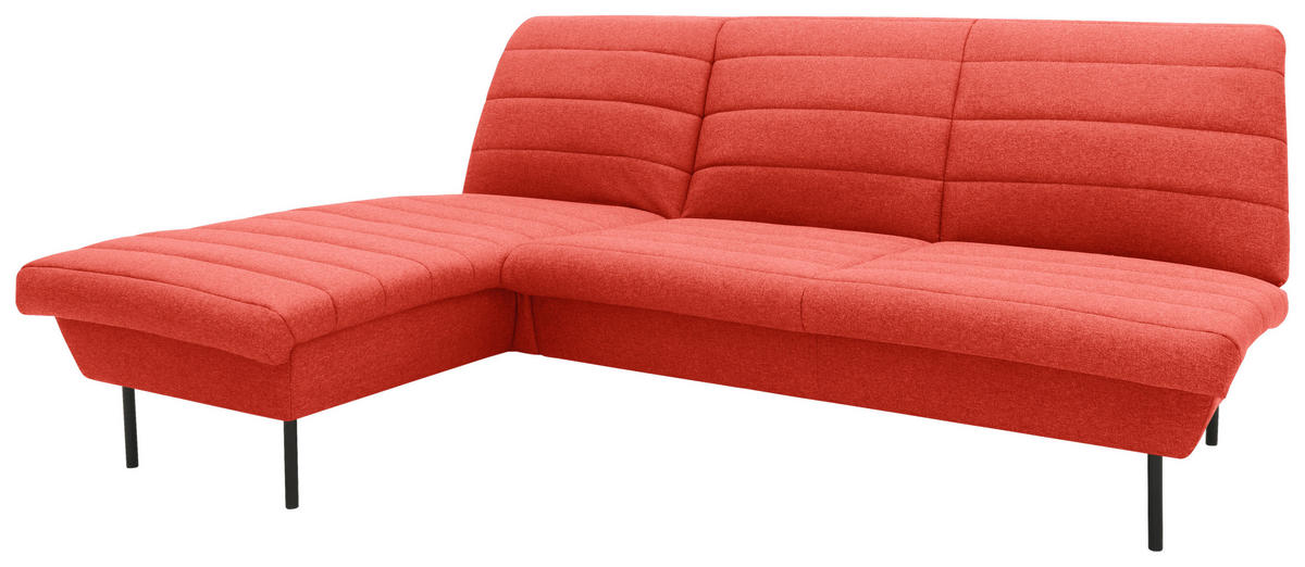ECKSOFA Looks IX Orange Webstoff  - Schwarz/Orange, Design, Textil/Metall (168/214cm) - LOOKS by W.Joop