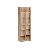 VITRINE  in Eiche Artisan  - Schwarz/Eiche Artisan, Design, Glas/Holzwerkstoff (73,7/216,7/34,8cm)