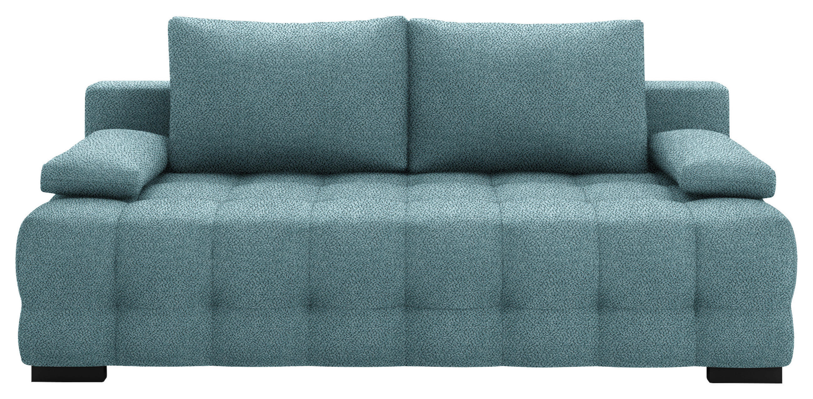 SCHLAFSOFA in Chenille, Plüsch Blau  - Blau/Schwarz, KONVENTIONELL, Kunststoff/Textil (209/96/100cm) - Stylife