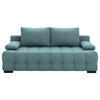 SCHLAFSOFA in Chenille, Plüsch Blau  - Blau/Schwarz, KONVENTIONELL, Kunststoff/Textil (209/96/100cm) - Stylife
