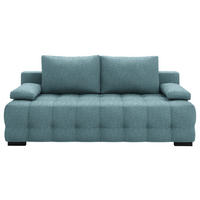SCHLAFSOFA in Chenille, Plüsch Blau  - Blau/Schwarz, KONVENTIONELL, Kunststoff/Textil (209/96/100cm) - Stylife