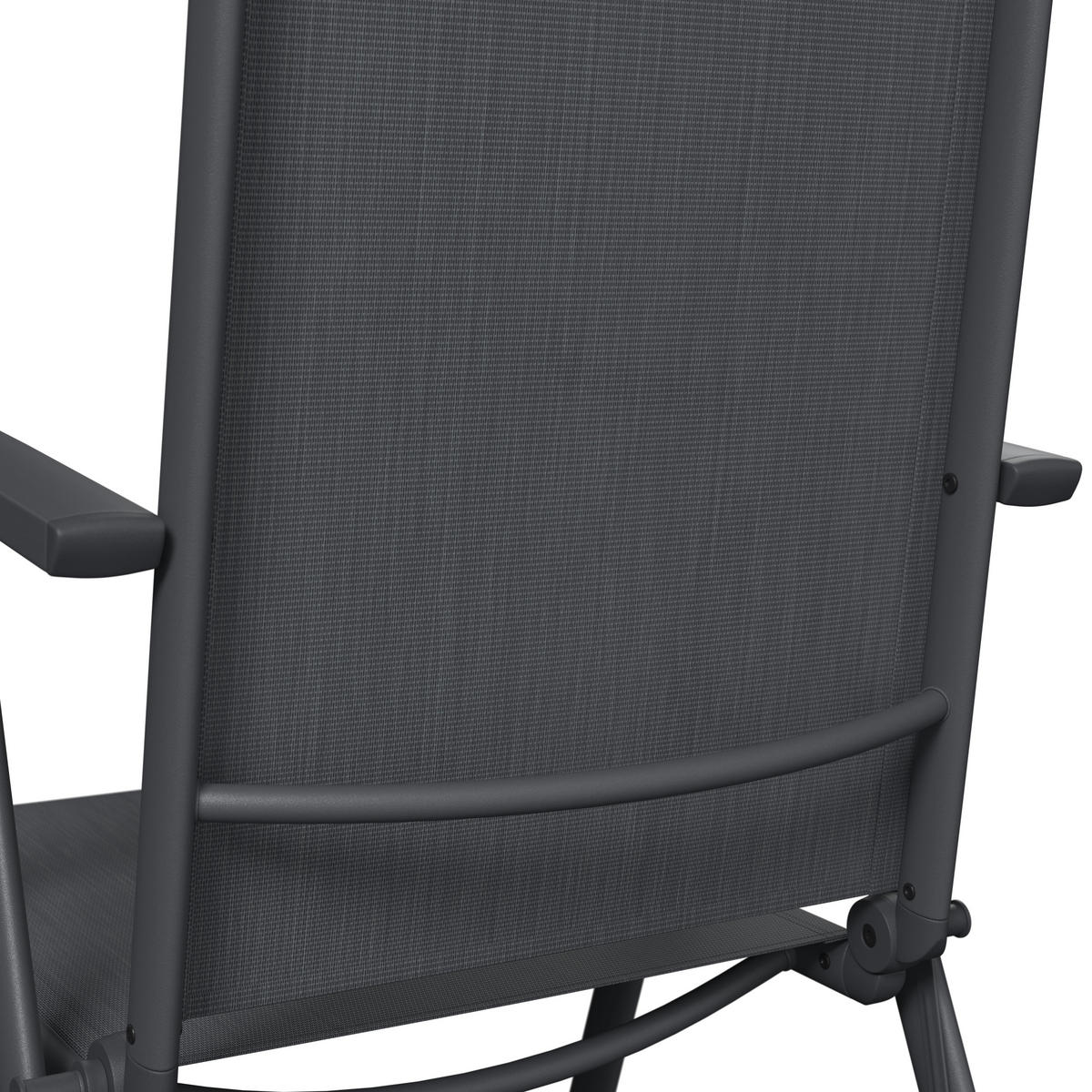 GARTENSESSEL Aluminium Anthrazit  - Anthrazit, MODERN, Textil/Metall (54/107/66cm) - Ambia Garden