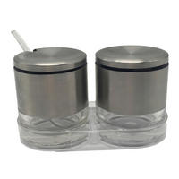 SET POSUDA ZA ZAČINE  - boje oplemenjenog čelika/crna, Basics, staklo/metal - Homeware Profession.