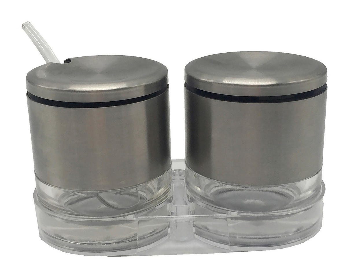 SET POSUDA ZA ZAČINE  - boje oplemenjenog čelika/crna, Basics, staklo/metal - Homeware Profession.