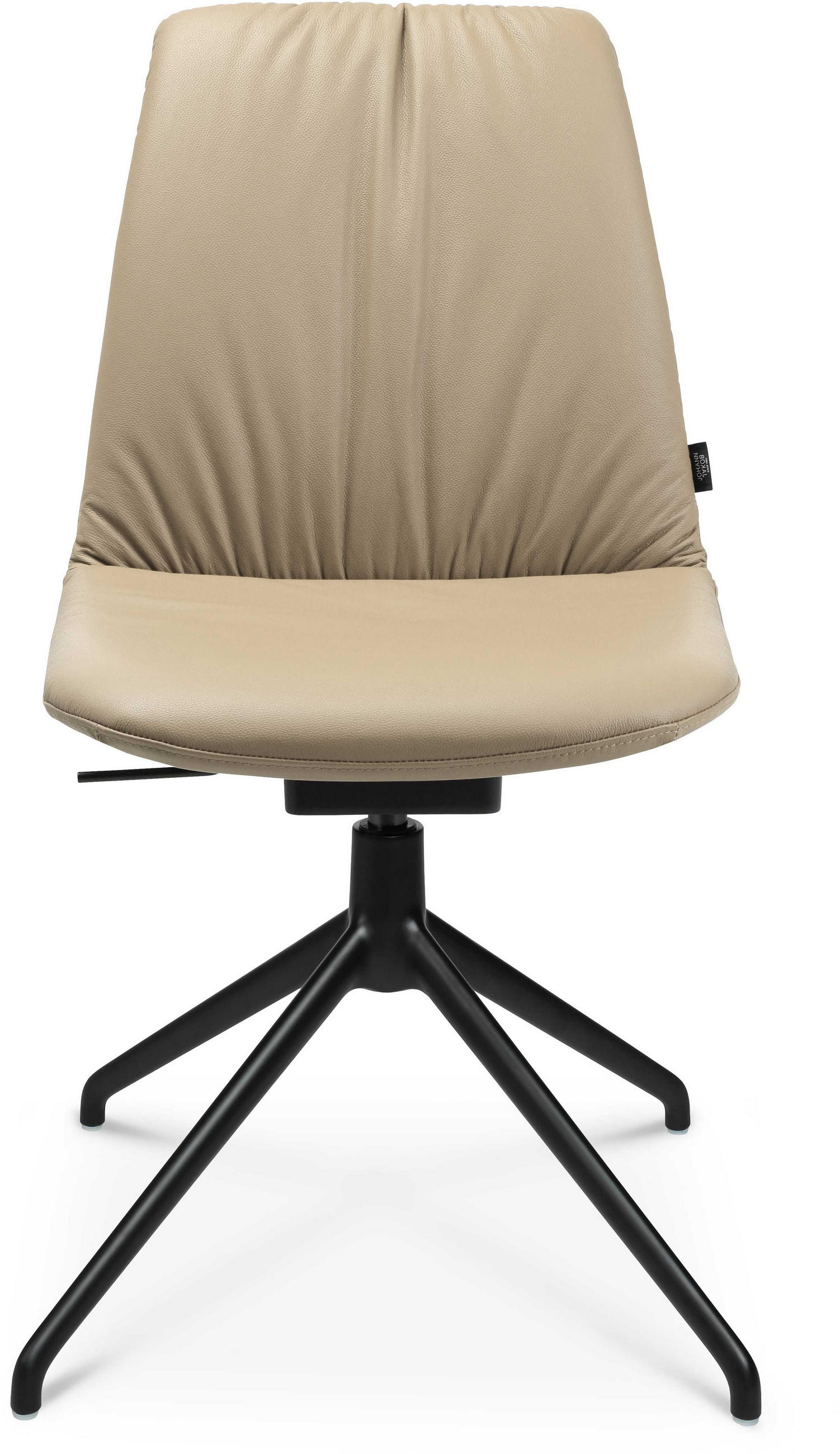 STUHL Echtleder Schwarz, Beige - Beige/Schwarz, Design, Leder/Metall (46/81,5-84,5/55cm) - Johann Jakob