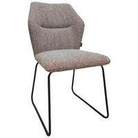 STUHL - Beige/Rot, Design, Textil/Metall (49/89,5/65cm) - Novel