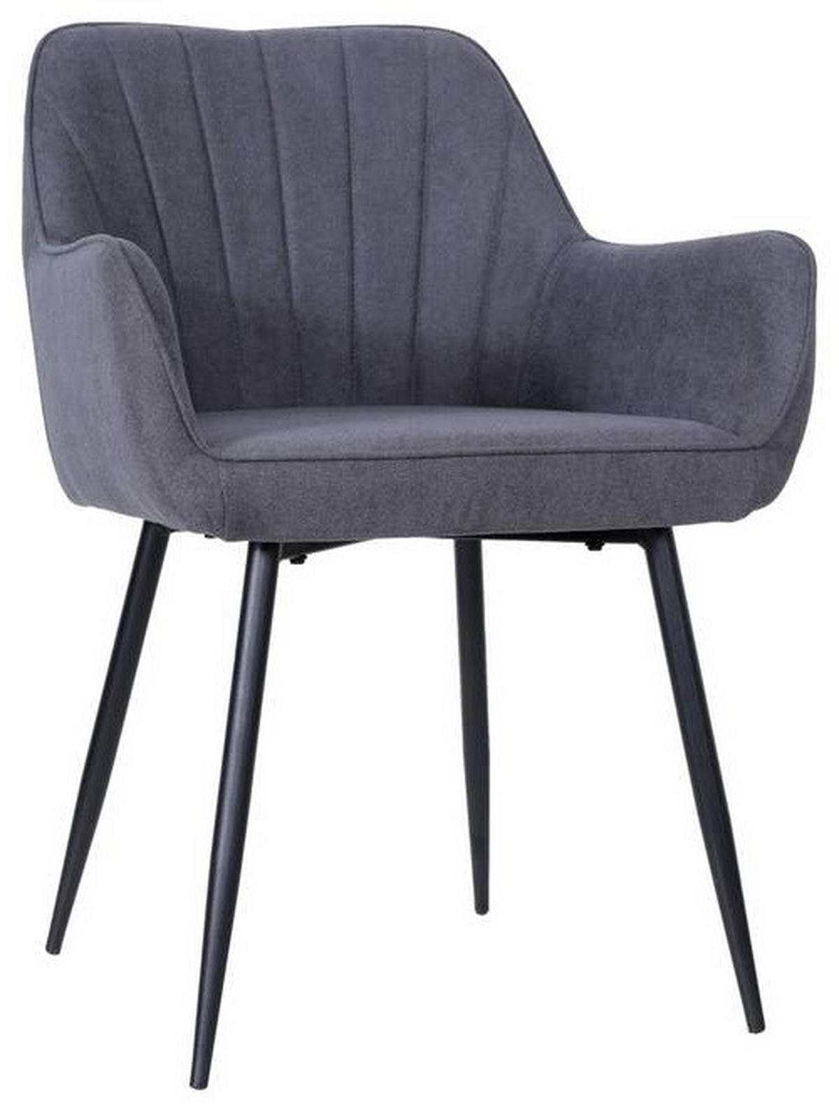 SCAUN CU BRAțE in negru, gri închis  - gri închis/negru, Modern, lemn/metal (57/79/58cm) - MID.YOU