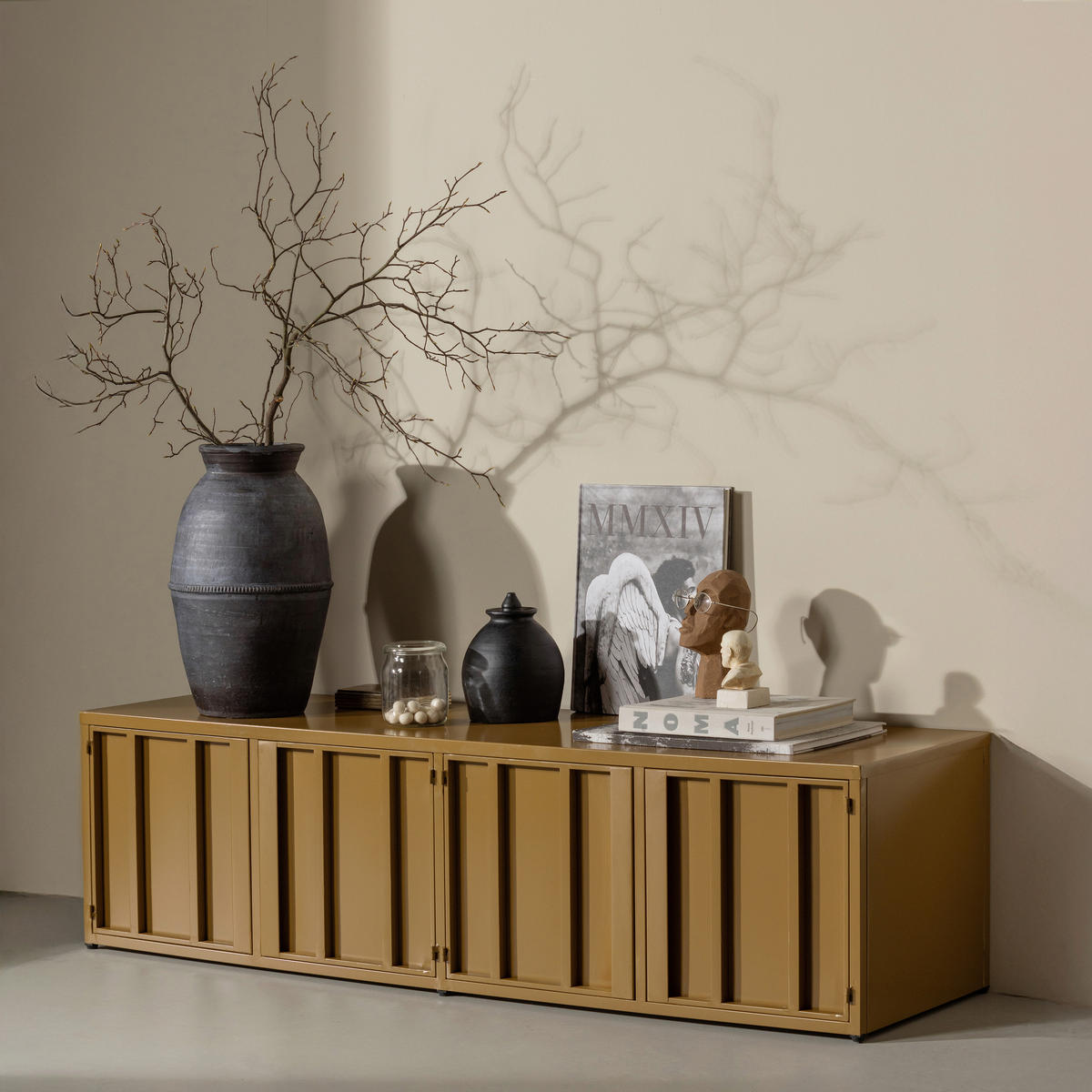 LOWBOARD LEVEL 160/44/44 cm  stehend  - Honig, Design, Metall (160/44/44cm) - Livetastic